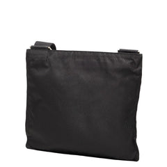 プラダ 三角ロゴプレート ショルダーバッグ ブラック ナイロン レディース PRADA 【中古】