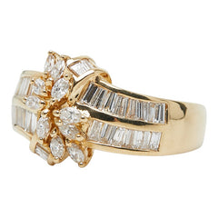 K18YG イエローゴールド ダイヤ0.68ct ダイヤ0.32ct リング 指輪 レディース 11号 【中古】
