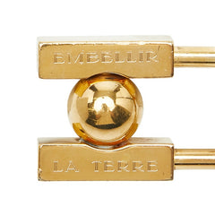 エルメス 2001年限定 L'HOMME PEUT EMBELLIR LA TERRE 未知なる地球の美を求めて カデナ チャーム ゴールド メッキ レディース HERMES 【中古】