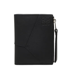 ロエベ アナグラム パズル コンパクトウォレット 二つ折り財布 ブラック レザー レディース LOEWE 【中古】
