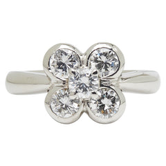 Pt900 プラチナ ダイヤ0.88ct リング 指輪 レディース 8号 【中古】