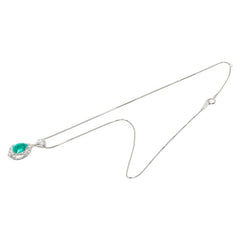 Pt900 プラチナ Pt850 プラチナ エメラルド2.14ct ダイヤ0.415ct ペアーシェイプ ペンダント ネックレス レディース 【中古】
