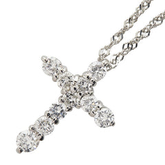 Pt1000 プラチナ ダイヤ1.00ct クロスモチーフ ネックレス レディース 【中古】