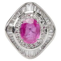 Pt900 プラチナ ピンクサファイア1.69ct ダイヤ0.66ct リング 指輪 レディース 12号 【中古】