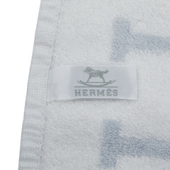 エルメス カレ タオル アヴァロン ハンドタオル ホワイト グレー パイル レディース HERMES 【中古】