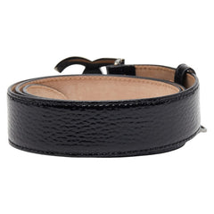 ドルチェアンドガッバーナ DGロゴ ベルト サイズ:80/32 ブラック エナメル レディース DOLCE&GABBANA 【中古】