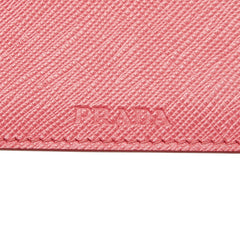 プラダ パスケース カードケース ピンク ホワイト サフィアーノレザー レディース PRADA 【中古】