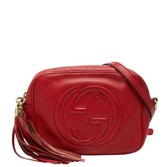 グッチ ソーホー インターロッキングG ディスコバッグ 斜め掛け ショルダーバッグ 308364 レッド レザー レディース GUCCI 【中古】