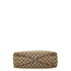グッチ GGキャンバス トートバッグ ハンドバッグ 113017 ベージュ ボルドー キャンバス レザー レディース GUCCI 【中古】