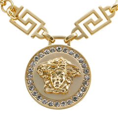 ヴェルサーチェ メデューサ ネックレス ゴールド メッキ ラインストーン レディース VERSACE 【中古】