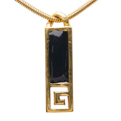 ジバンシー Gロゴ プレート ネックレス ゴールド ブラック メッキ レディース Givenchy 【中古】