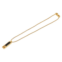 ジバンシー Gロゴ プレート ネックレス ゴールド ブラック メッキ レディース Givenchy 【中古】