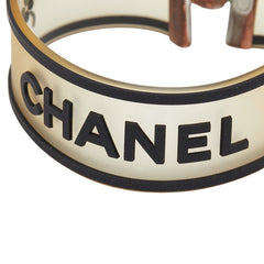 シャネル ロゴ クローバー ブレスレット クリア ブラック ラバー メタル レディース CHANEL 【中古】