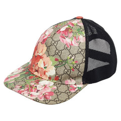 グッチ GGブルームス ベースボールキャップ 帽子 サイズM 58cm ベージュ マルチカラー PVC メンズ GUCCI 【中古】