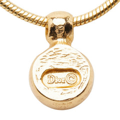 ディオール ラウンド モチーフ ネックレス ゴールド メッキ ラインストーン レディース Dior 【中古】