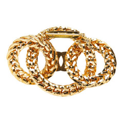 シャネル トリプルサークル ココマーク チェーン ブローチ ゴールド メッキ レディース CHANEL 【中古】