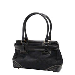 コーチ シグネチャー トートバッグ 10507 ブラック キャンバス レザー レディース COACH 【中古】