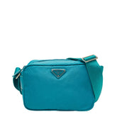 プラダ 三角ロゴプレート ショルダーバッグ BT0658 ターコイズブルー ナイロン レディース PRADA 【中古】