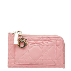 ディオール カナージュ レディディオール カードケース フラグメントケース ピンク レザー レディース Dior 【中古】
