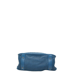 シャネル ココマーク メッシュ チェーン トートバッグ ライトブルー レザー レディース CHANEL 【中古】