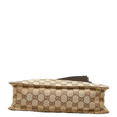 グッチ GGキャンバス 斜め掛け ショルダーバッグ 120841 ベージュ ブラウン キャンバス レザー レディース GUCCI 中古