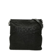 グッチ GGキャンバス 斜め掛け ショルダーバッグ 113013 ブラック キャンバス レザー レディース GUCCI 【中古】