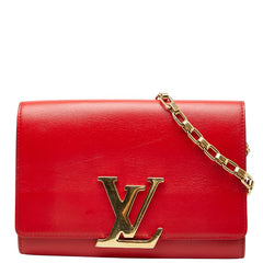 ルイ ヴィトン ポシェットルイーズMM チェーン ショルダーバッグ M41280 レッド系 レザー レディース LOUIS VUITTON 【中古】