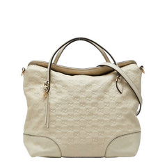 グッチ グッチシマ ハンドバッグ ショルダーバッグ 2WAY 353120 ベージュ アイボリー レザー レディース GUCCI 【中古】