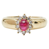 K18YG イエローゴールド ルビー0.59ct ダイヤ0.20ct リング 指輪 レディース 9.5号 【中古】