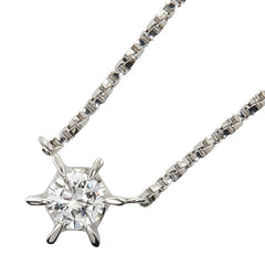 Pt850 プラチナ ダイヤ0.32ct ネックレス レディース 【中古】