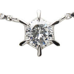 Pt850 プラチナ ダイヤ0.32ct ネックレス レディース 【中古】