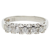 Pt900 プラチナ ダイヤ0.29ct 一文字リング リング 指輪 レディース 11号 【中古】