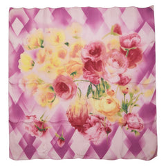 ディオール フラワー 花柄 スカーフ パープル マルチカラー シルク レディース Dior 【中古】