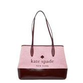ケイトスペード トートバッグ ピンク ワインレッド キャンバス レザー レディース Kate Spade 【中古】