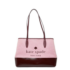 ケイトスペード トートバッグ ピンク ワインレッド キャンバス レザー レディース Kate Spade 【中古】