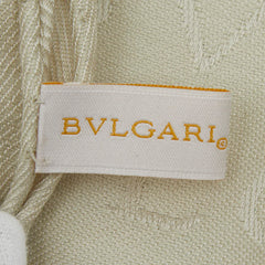 ブルガリ ロゴマニア ストール グレージュ ベージュ系 シルク ウール レディース BVLGARI 【中古】