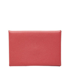 エルメス カルヴィ カードケース 名刺入れ ピンク ローズ シェーブル レディース HERMES 【中古】