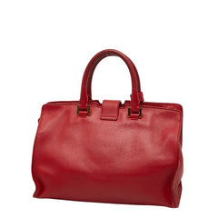 サンローラン Yライン プチカバス ハンドバッグ ショルダーバッグ 2WAY レッド ゴールド レザー レディース SAINT LAURENT 【中古】