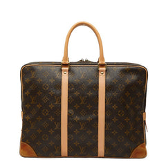 ルイ ヴィトン モノグラム ポルトドキュマン ヴォワヤージュ ビジネスバッグ M53361 ブラウン PVC レザー メンズ LOUIS VUITTON 【中古】