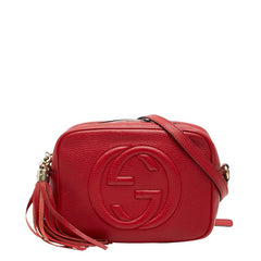 グッチ インターロッキングG ソーホー 斜め掛け ショルダーバッグ 308364 レッド レザー レディース GUCCI 【中古】