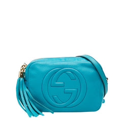 グッチ ソーホー インターロッキングG 斜め掛け ショルダーバッグ 308364 ライトブルー レザー レディース GUCCI 【中古】