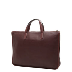 ロエベ アナグラム ハンドバッグ ビジネスバッグ ブリーフケース ボルドー ワインレッド レザー メンズ LOEWE 【中古】