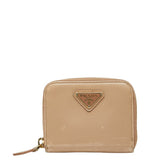 プラダ 三角ロゴプレート コインケース カードケース 小銭入れ 1M0268 ベージュ サフィアーノレザー レディース PRADA 【中古】