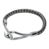 エルメス ジャンボ ブレスレット シルバー ブラック メタル レザー レディース HERMES 【中古】