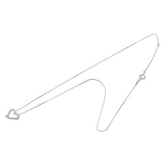 K18WG ホワイトゴールド ダイヤ0.2ct ハートモチーフ ペンダント ネックレス レディース 【中古】