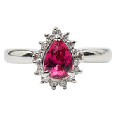 Pt900 プラチナ ピンクトルマリン0.69ct ダイヤ0.19ct リング 指輪 レディース 11号 【中古】