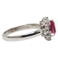 Pt900 プラチナ ピンクトルマリン0.69ct ダイヤ0.19ct リング 指輪 レディース 11号 【中古】