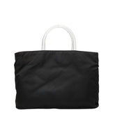 プラダ 三角ロゴプレート トートバッグ ハンドバッグ ブラック ナイロン プラスチック レディース PRADA 【中古】