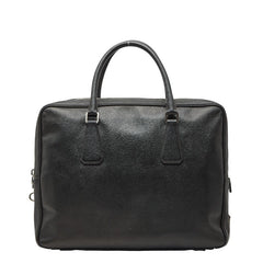 プラダ 三角ロゴプレート ビジネスバッグ ブリーフケース ハンドバッグ ブラック サフィアーノレザー メンズ PRADA 【中古】