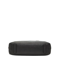 プラダ 三角ロゴプレート ビジネスバッグ ブリーフケース ハンドバッグ ブラック サフィアーノレザー メンズ PRADA 【中古】